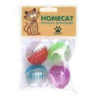 Игрушка для кошек Homecat Мячи пластиковые разноцветные с колокольчиком