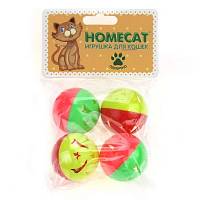 Игрушка для кошек Homecat Мячи пластиковые, Звездочки с колокольчиком